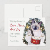 Kitten Carol Christmas Briefkaart (Voorkant / Achterkant)