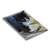 Kitten Cat Art Zwart-wit Kitten Persoonlijk Notitieboek (Rechterzijde)