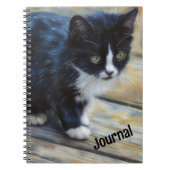 Kitten Cat Art Zwart-wit Kitten Persoonlijk Notitieboek (Voorkant)