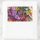 Kitten Cat Artsy Design Rechthoekige Sticker (Tas)