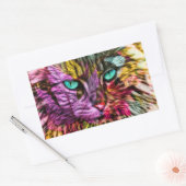Kitten Cat Artsy Design Rechthoekige Sticker (Envelop)