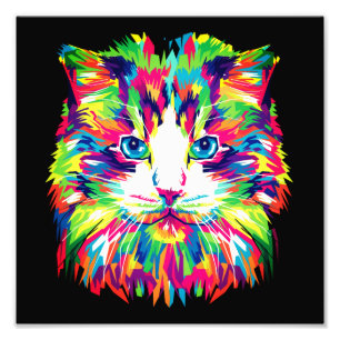 Kitten Cat Face Prismatic Design-21908 Foto Afdruk