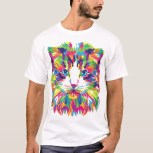 Kitten Cat Face Prismatic Design-21908 T-shirt