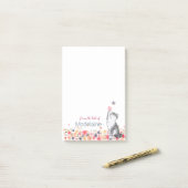 Kitten Cat Lovers Floral Personal Post-it Notes (Op bureau)