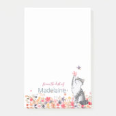 Kitten Cat Lovers Floral Personal Post-it Notes (Voorkant)