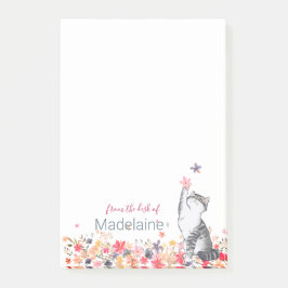Kitten Cat Lovers Floral Personal Post-it Notes