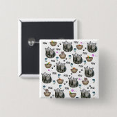 Kitten Cat Meow Square Button (Voorkant /achterkant)