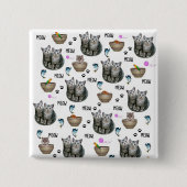 Kitten Cat Meow Square Button (Voorkant)