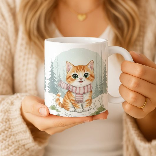 Kitten Cat Mug, Watercolor Cat Lover Gift Koffiemok