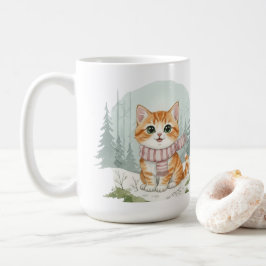 Kitten Cat Mug, Watercolor Cat Lover Gift Koffiemok