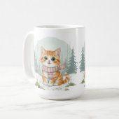 Kitten Cat Mug, Watercolor Cat Lover Gift Koffiemok (Voorkant links)