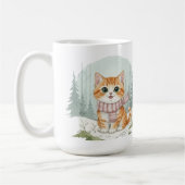 Kitten Cat Mug, Watercolor Cat Lover Gift Koffiemok (Links)