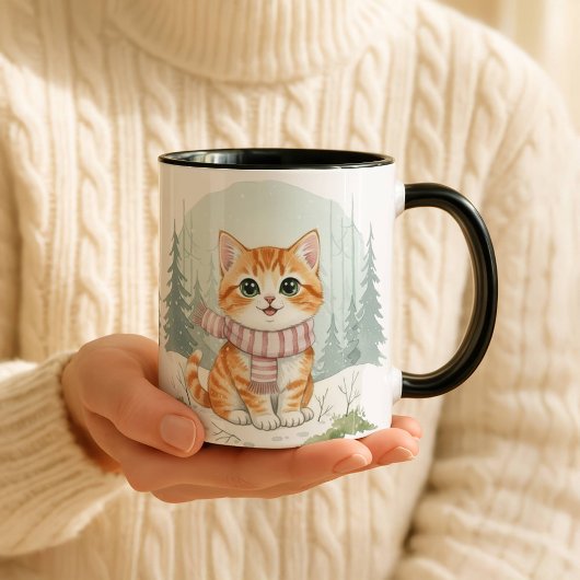 Kitten Cat Mug, Watercolor Cat Lover Gift Mok