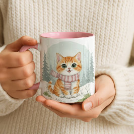 Kitten Cat Mug, Watercolor Cat Lover Gift Mok
