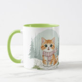 Kitten Cat Mug, Watercolor Cat Lover Gift Mok (Links)