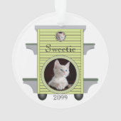 Kitten Cat Upload Photo Cat House Lijst keramisch Ornament (achterkant)
