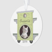 Kitten Cat Upload Photo Cat House Lijst keramisch Ornament (voorkant)