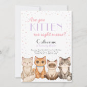 Kitten Cat verjaardagsfeestje uitnodiging (Voorkant)