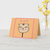 Kitten Cat... word je mijn Valentijn schattige kaa Kaart (Gele Bloem)