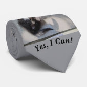 Kitten Catching Mouse Aanpasbare Cat Photo Fun Stropdas (Opgerold)
