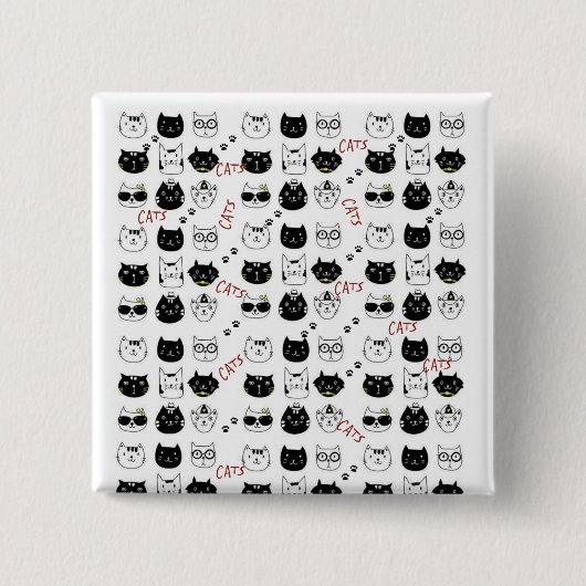 Kitten Cats Square Button (Voorkant)