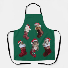 Kitten Christmas Stocking Apron Schort