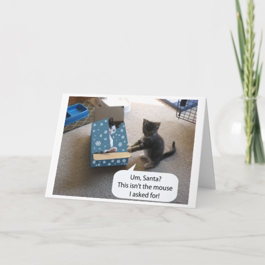 Kitten Christmas Surprise (lege binnenkant) kaart (Voorkant)