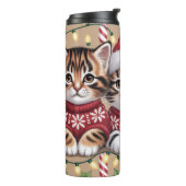 Kitten Christmas Treat Lineup Thermosbeker (Gedraaid links)