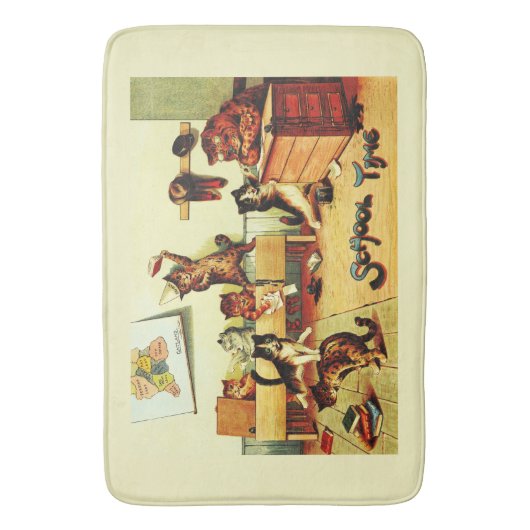 Kitten Classroom Chaos Louis Wain Badmat (Voorkant Verticaal)