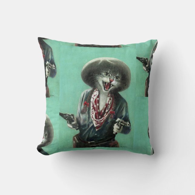  Kitten Cowgirl Cushion Kussen (Voorkant)