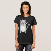 Kitten Dab I Grey Cat with Glasses I Dabbing Cats T-shirt (Voorkant volledig)