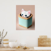 Kitten Delight: Snuggle Bowl Moment Captured Poster (Keuken)