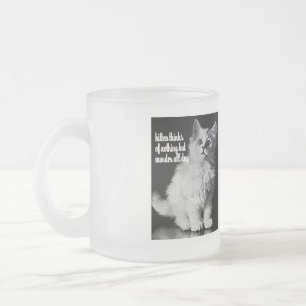 Kitten denkt de hele dag aan moord matglas koffiemok