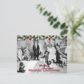 Kitten die een overweging geven feestdagenkaart (Staand voorkant)