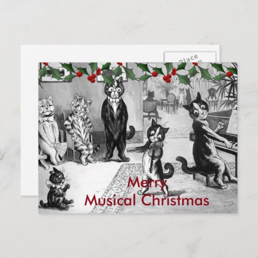Kitten die een overweging geven feestdagenkaart (Voorkant / Achterkant)