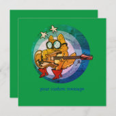 kitten die gitaar grappige cartoon spelen (Voorkant / Achterkant)