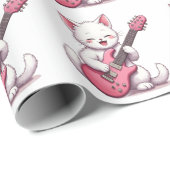 Kitten die gitaar speelt cadeaupapier (Rol Hoek)