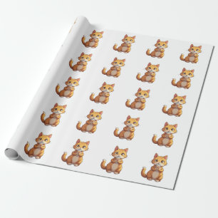 Kitten die gitaar speelt cadeaupapier