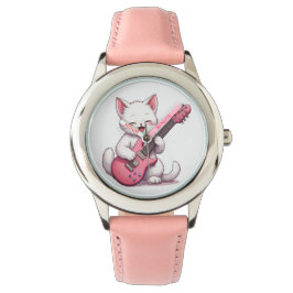 Kitten die gitaar speelt horloge