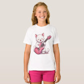 Kitten die gitaar speelt t-shirt (Voorkant volledig)