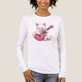 Kitten die gitaar speelt Tri-Blend shirt (Voorkant volledig)