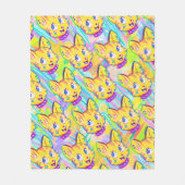 Kitten Doodle Fleece Deken (Voorkant)