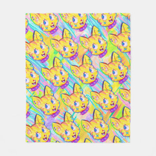 Kitten Doodle Fleece Deken