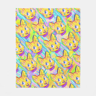 Kitten Doodle Fleece Deken