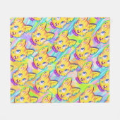 Kitten Doodle Fleece Deken (Voorkant (Horizontaal))