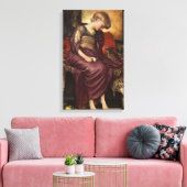 Kitten (door Frederic Leighton) Canvas Afdruk (Insitu (Woonkamer))