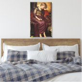 Kitten (door Frederic Leighton) Canvas Afdruk (Insitu (Slaapkamer))
