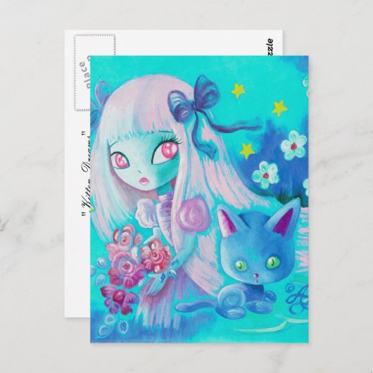 Kitten Dreams Briefkaart (Voorkant / Achterkant)