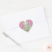 KITTEN & EASTER EGG BASKET, CAT-STICKERS — Databla Hart Sticker (Envelop)