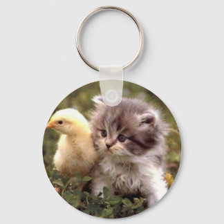 Kitten en Baby Chick Sleutelhanger